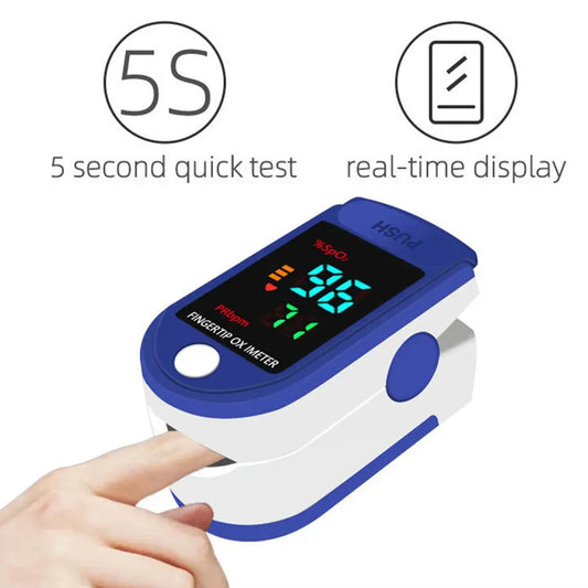 Advanced Portable Fingertip Pulse Oximeter - Blood Oxygen Saturation Monitor with LCD Display